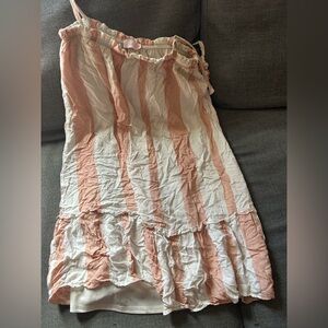 Pink Lily Strapless Pink and White Dress